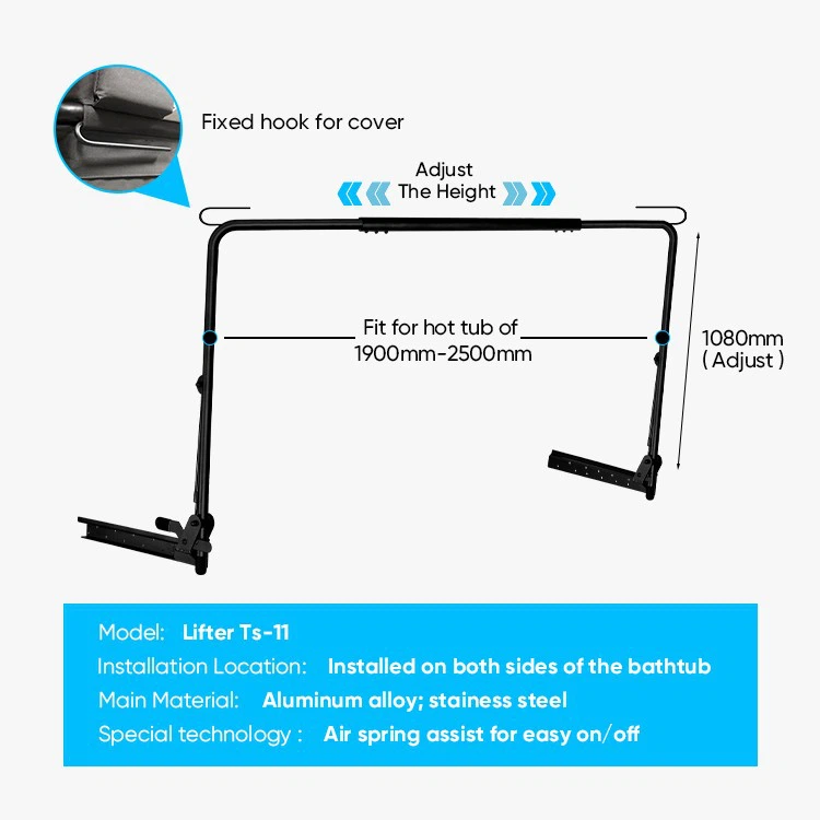 Effortless SPA Cover Lifter: Air Spring Assist, Aluminum Durability suppliers