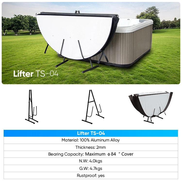 Round SPA Cover Lifter: Rustproof Aluminum Frame, Space-Saving Fold & Effortless One-Person Operation suppliers